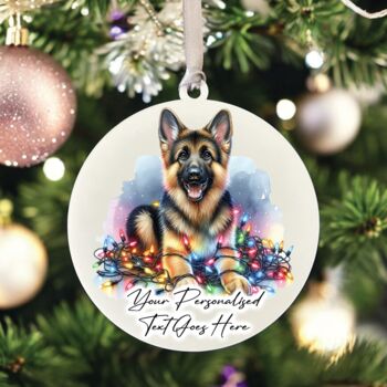 Personalised German Shepherd In Christmas Lights, 10 of 10