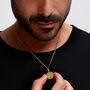 Evil Eye Men's Necklace 18 K Gold Plated Steel, thumbnail 7 of 8