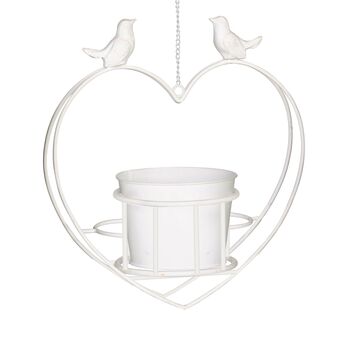 Contemporary Hanging Heart Planter With Birds, 2 of 6