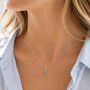 Personalised Teardrop Birthstone Silver Necklace, thumbnail 4 of 12