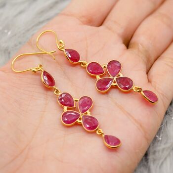 Red Ruby Earrings, July Birthstone Earrings, 9 of 10