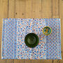 Set Of Indian Hand Block Printed Placemats, Blue, thumbnail 1 of 11