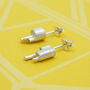 Handmade Minimal Silver Studs | Microtropolis Earrings, thumbnail 1 of 8