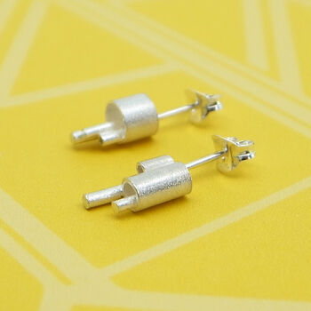 Handmade Minimal Silver Studs | Microtropolis Earrings, 2 of 8