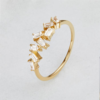 Silver Or Gold Baguette Diamond Style Ring, 2 of 8