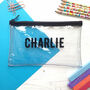 Personalised Clear Pencil Case In Choice Of Colours, thumbnail 3 of 4