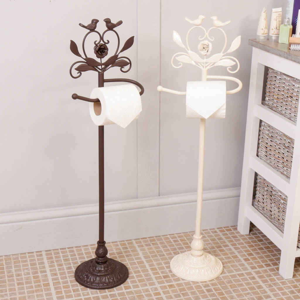 sale love birds cast iron standing toilet roll holder by dibor