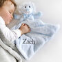 Personalised Blue Waffle Blanket And Lion Comforter Set, thumbnail 3 of 8