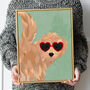 Custom Pet Portrait Wearing Glasses Personalised Dog Cat Gift, thumbnail 2 of 12