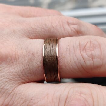 Copper And European Walnut Inlay Ring, 5 of 6