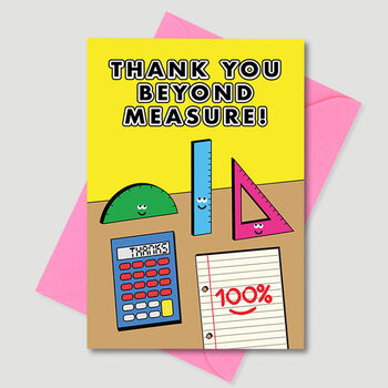 Thank You Beyond Measure Cute Stationery Teacher Card, 2 of 3