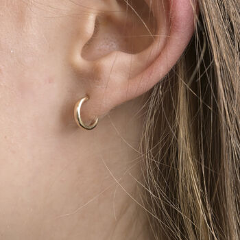 9ct Solid Gold Huggie Hoop Earrings, 4 of 8