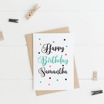 Personalised Happy Birthday Calligraphy Greeting Card, 2 of 2