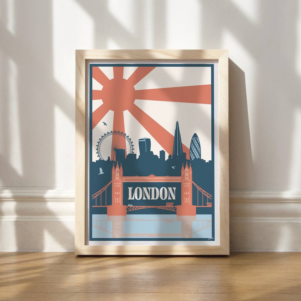 London Travel Poster By Daft Cat Studio
