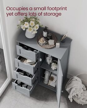 Wooden Storage Cabinet Organising Unit With Four Drawers, 5 of 9