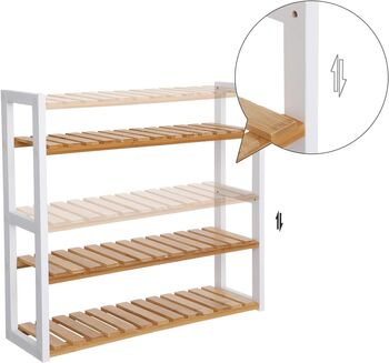 Adjustable Layer Three Tier Bamboo Bathroom Shelf Rack, 7 of 9