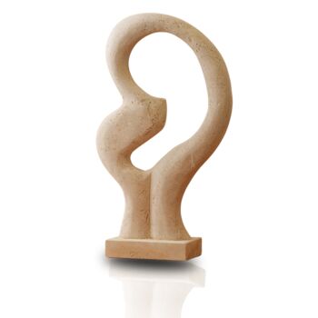 Abstract Handmade Travertine Sculpture, 2 of 2
