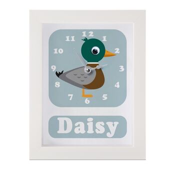 Personalised Childrens Duck Clock, 2 of 10