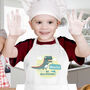 Personalised Dinosaur Childrens Apron, thumbnail 3 of 3