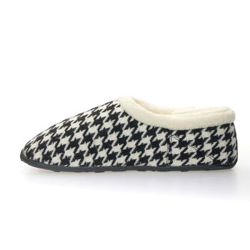 Freeze Black And White Dogtooth Mens Slippers Indoor/Garden Shoes, 5 of 10