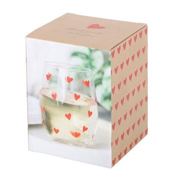 Heart Print Stemless Glass, 3 of 3