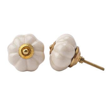 Set Of Two Cream Ceramic Drawer Pull, 2 of 2