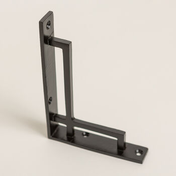 Black Art Deco Solid Iron Shelf Brackets, 6 of 6
