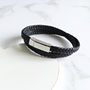 Mens Personalised Woven Leather Wrap Bracelet, thumbnail 2 of 3