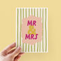 Mr And Mrs Wedding Card, thumbnail 1 of 3