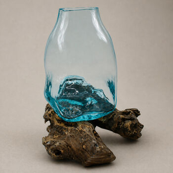 Molten Glass Terrarium On Wood, 3 of 5