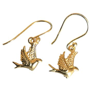 925 Silver Little Drop Earrings Gold Plated, 2 of 4