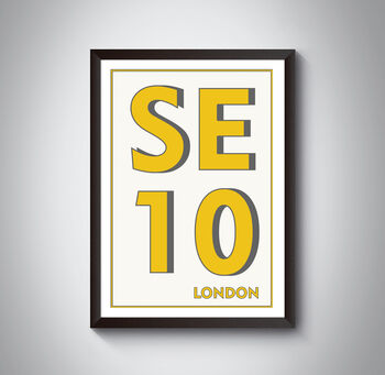 Se10 Greenwich London Postcode Typography Print, 3 of 5