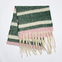 Green And Pink Stripe Heavyweight Scarf, thumbnail 2 of 5