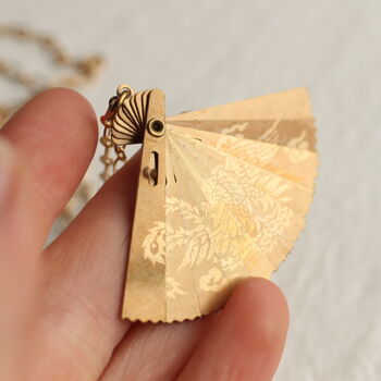 Folding Japanese Fan Necklace, 3 of 9