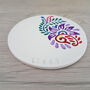Personalised Bright Floral Clay Coaster, thumbnail 4 of 5