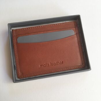 Tan Leather Credit Card Holder, 4 of 5