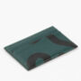 Abstract Swirl Lines Leather Card Holder | Dark Green, thumbnail 3 of 4