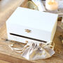 Personalised Name White Embroidered Jewellery Box, thumbnail 2 of 3