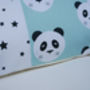 Panda Alphabet Cushion Mint And Grey, thumbnail 7 of 9