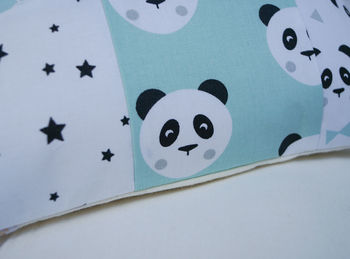 Panda Alphabet Cushion Mint And Grey, 7 of 9