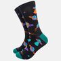 Sci Fi Space Ufos Robots Men's Bamboo Socks Gift Box, thumbnail 2 of 4