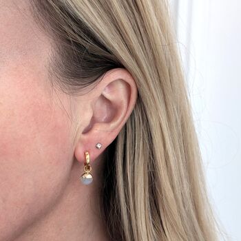 The Orb Moonstone June Birthstone Earrings, 2 of 5