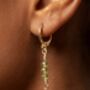 Peridot Gold Plated Tarnish Free Huggie Hoop Earrings, thumbnail 1 of 3