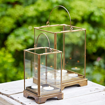 Antique Brass Candle Lantern, 10 of 12
