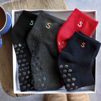 Men's Personalised Initial Chunky Bamboo Sock Gift Set, 2 of 10