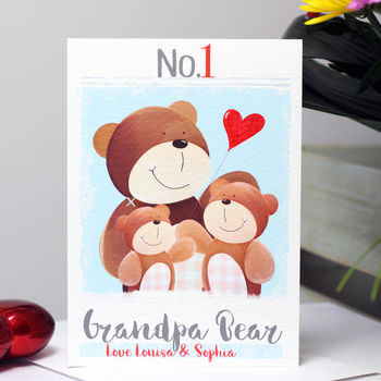 Personalised Number One Daddy Papa Bear Card, 7 of 9