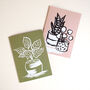 Pink Aloe And Pilea Plant Card, thumbnail 4 of 4