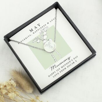Personalised Birth Flower Necklace And Box, 2 of 7