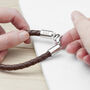 Personalised Sterling Silver Horseshoe Leather Bracelet, thumbnail 7 of 10