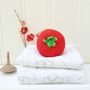 Personalised Crocheted Tomato Rattle New Baby Gift, thumbnail 4 of 7